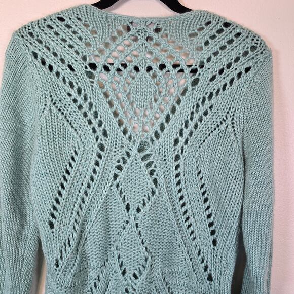 Fenn Wright Manson Sweater Women's L Turquoise Wool Alpaca Blend Romantic Boho - Picture 3 of 12